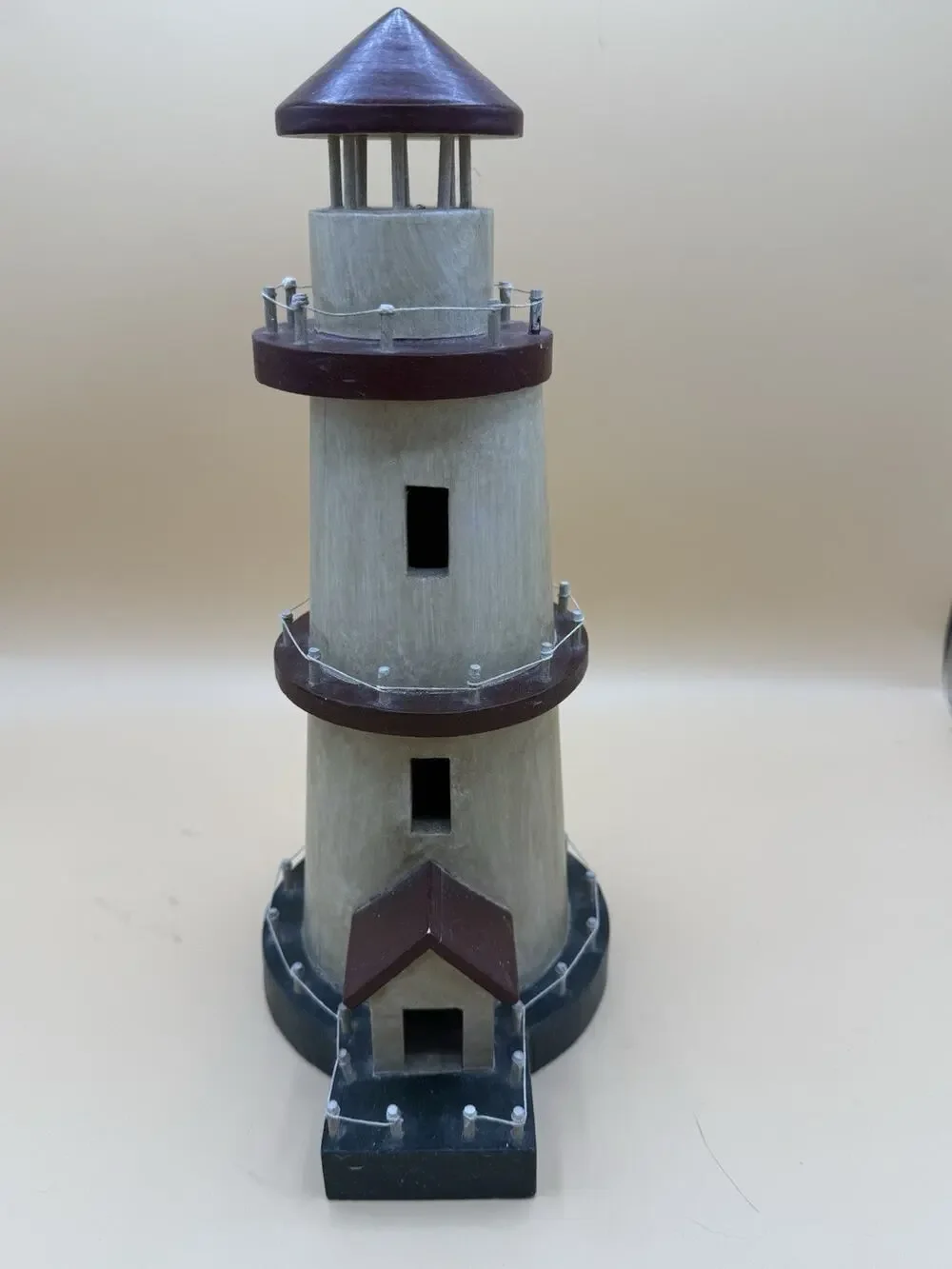 Heritage Mint Ltd Wooden Lighthouse Nautical Coastal Beach Decor 11”